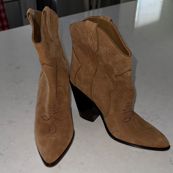 PAIGE Shoes - PAIGE Women's Porter Pull On Western High Heel Boots Suede, Leather Size 7.5